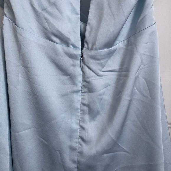 DYNAMITE Ruffled Hem Blue Dress - Picture 7 of 8